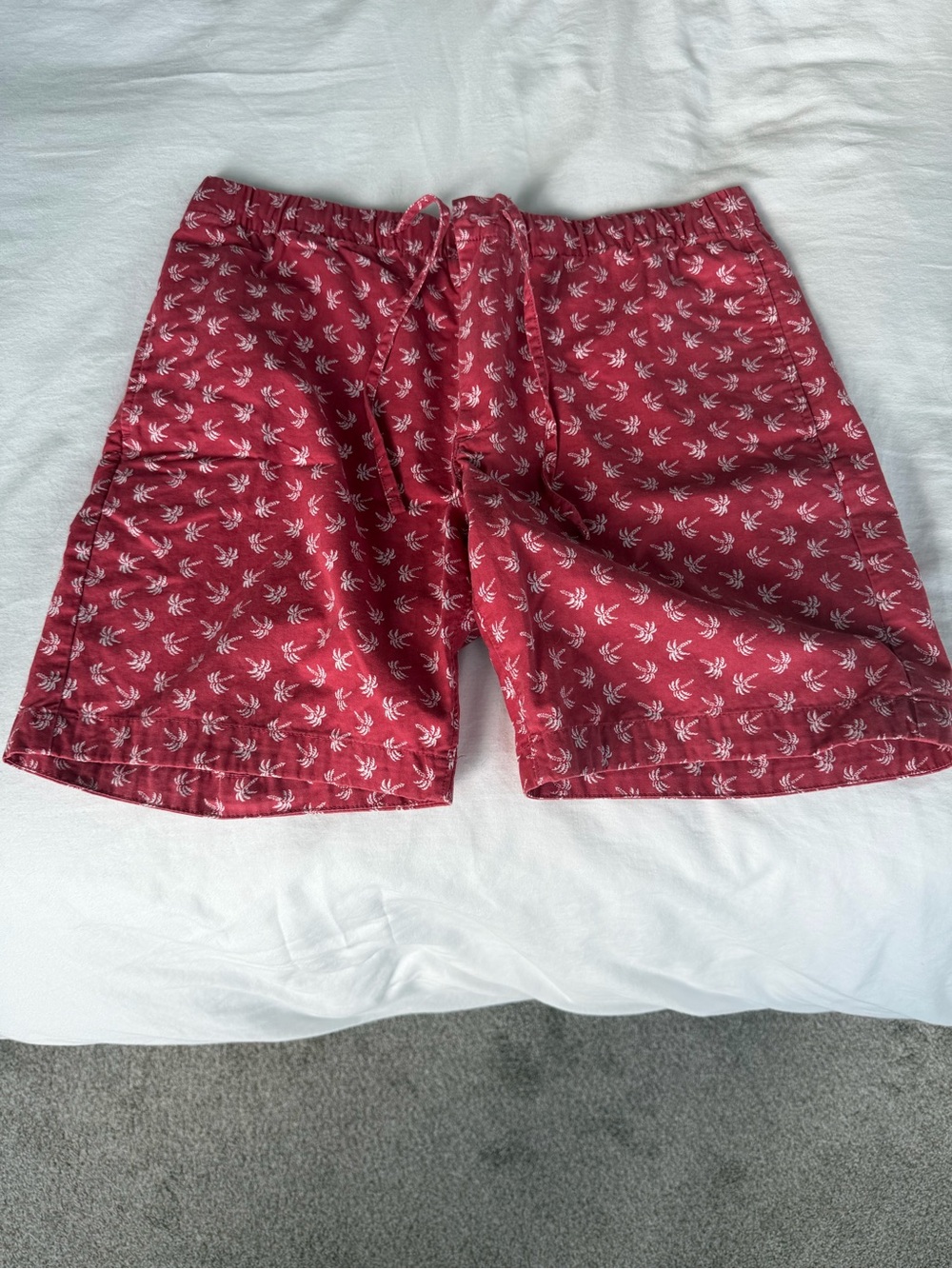 Bonobos Red Palm-Print Flat Front Shorts